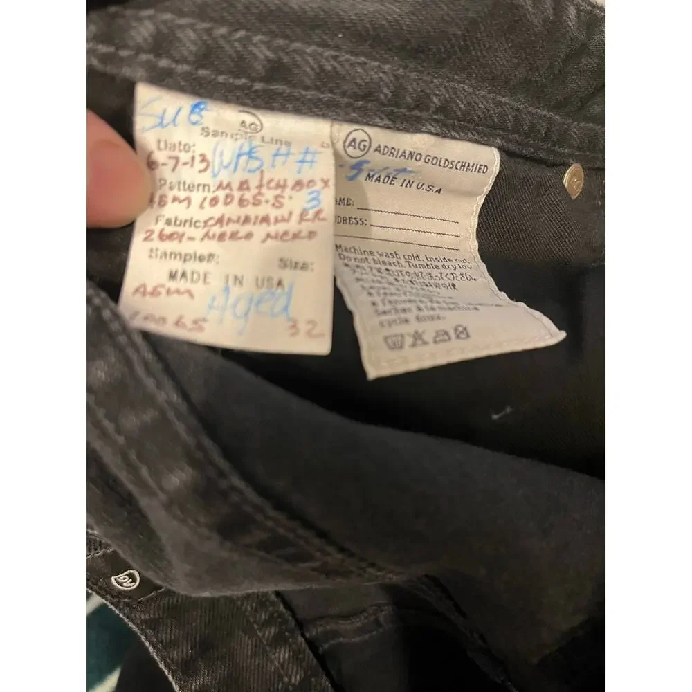 AG Adriano Goldschmied The Matchbox Straight Leg Black Jeans size 32x33